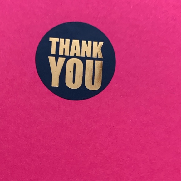Thank You Sticker Labels 500 labels on roll. 1” Round NWT Gold Foil & Black - Picture 2 of 5